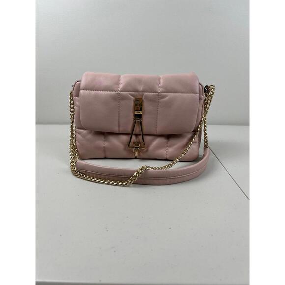 Topshop Pink Quilted Shoulder Bag with Gold Chain Strap - Picture 1 of 9